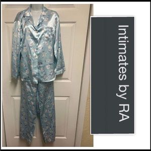 Intimates by RA Satin Snow Man Satin Pajama Set
